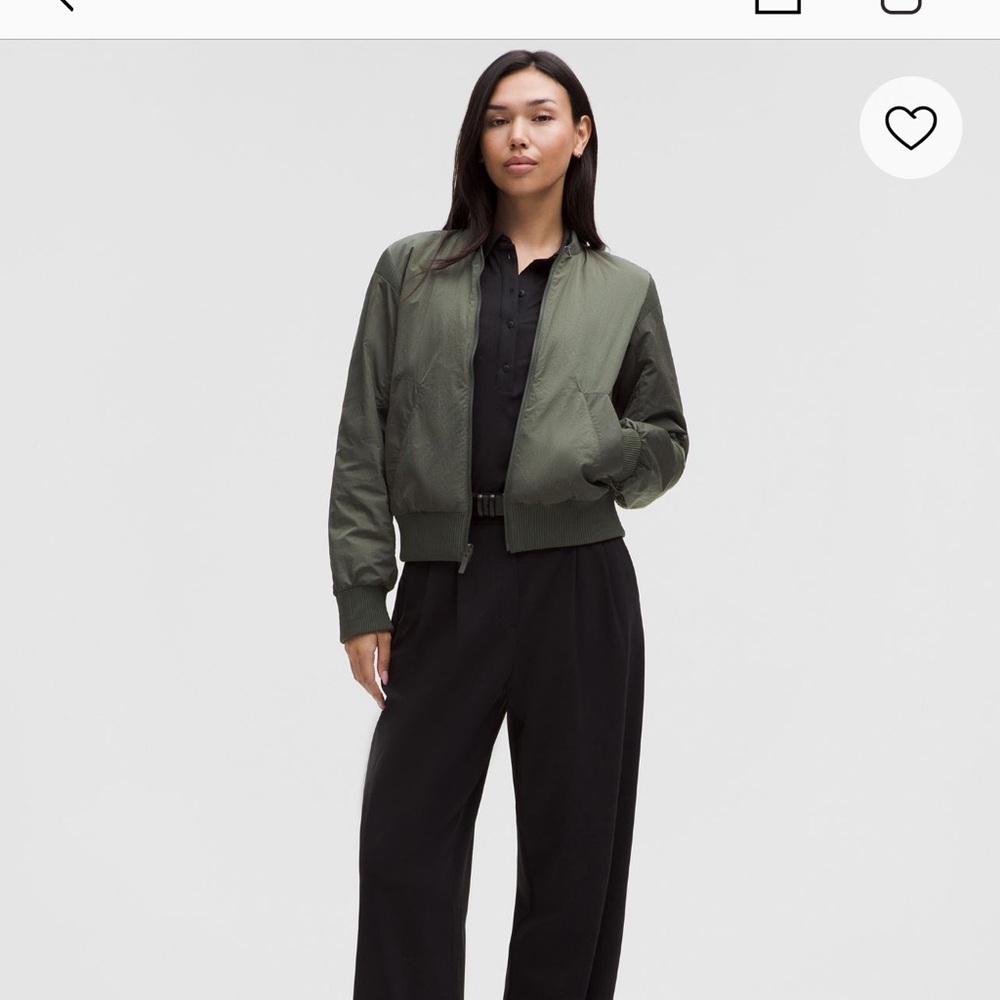 Lululemon dark green reversible bomber jacket in good used condition
